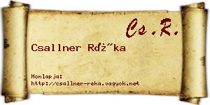 Csallner Réka névjegykártya